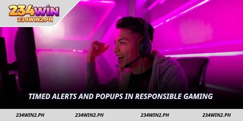 Timed alerts and popups in Responsible Gaming 