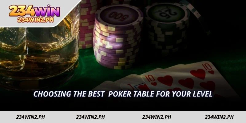 Choosing the best  Poker table for your level