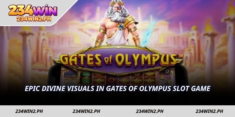 Epic divine visuals in Gates of Olympus slot game