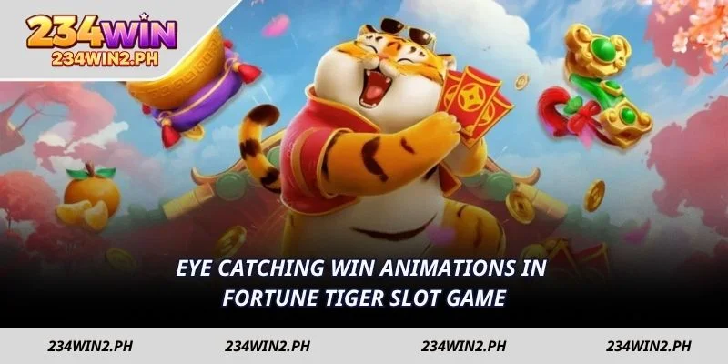 Eye catching win animations in Fortune Tiger slot game